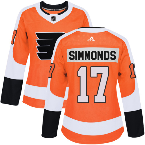 Adidas Flyers #17 Wayne Simmonds Orange Home Authentic Women's Stitched NHL Jersey